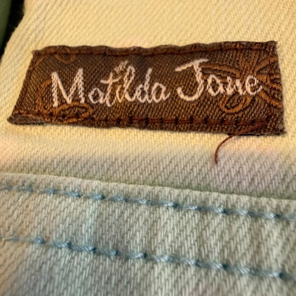 Matilda Jane Mint‎ Green Polka Dot Denim Jacket Floral Trim Girls Size 4